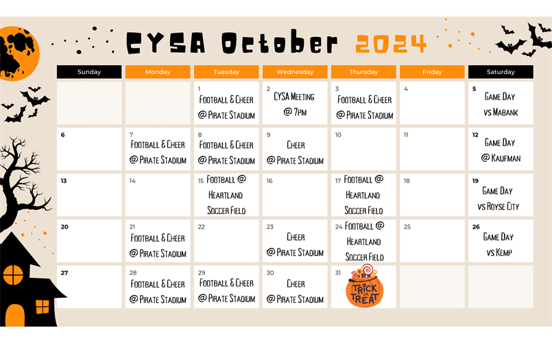 October Calendar