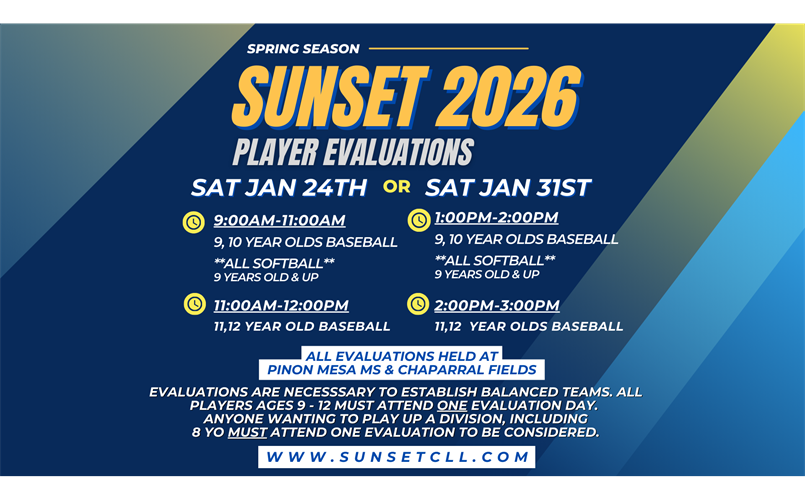 Spring Evaluations Ages 9-12