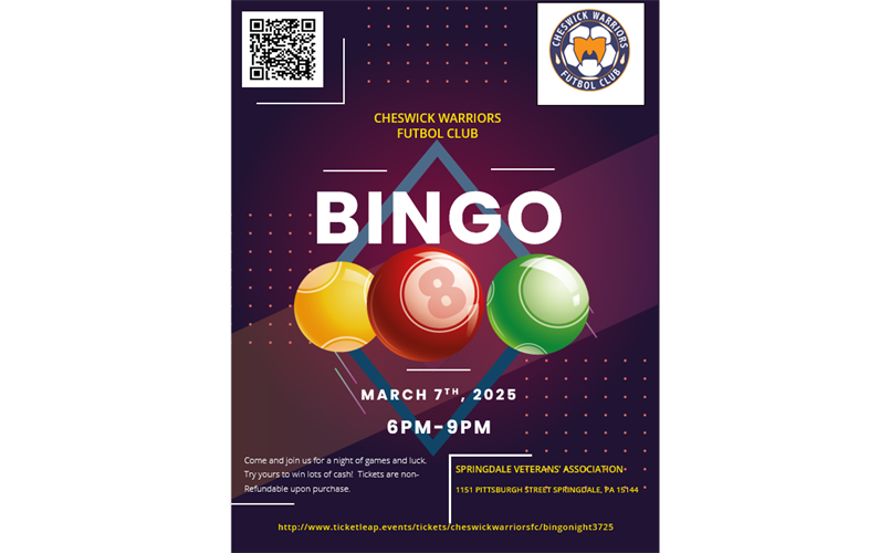 BINGO NIGHT Tickets now available!!