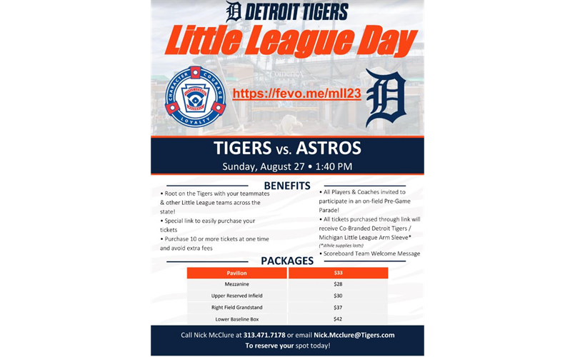 Little League Day @ Tigers