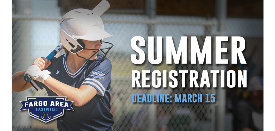 Get Registered Now for Summer Fastpitch!!